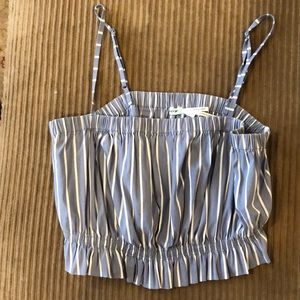 blue striped  crop top